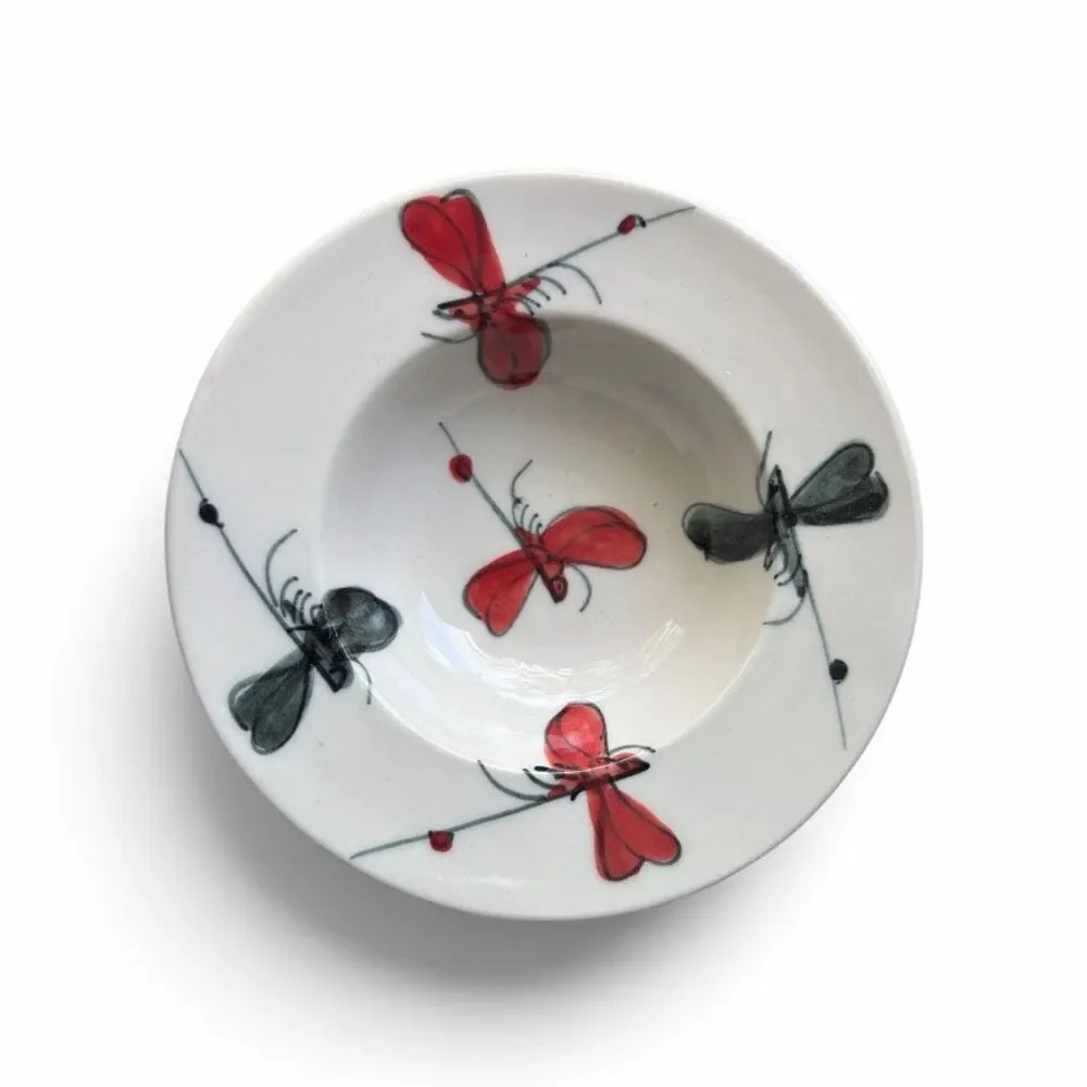 Bát Tràng Vietnamese Ceramic Phin Coffee Filter Cup Saucer Butterfly New